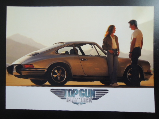 未使用】A4 額付き ポスター トップガン トムクルーズ Porsche 車