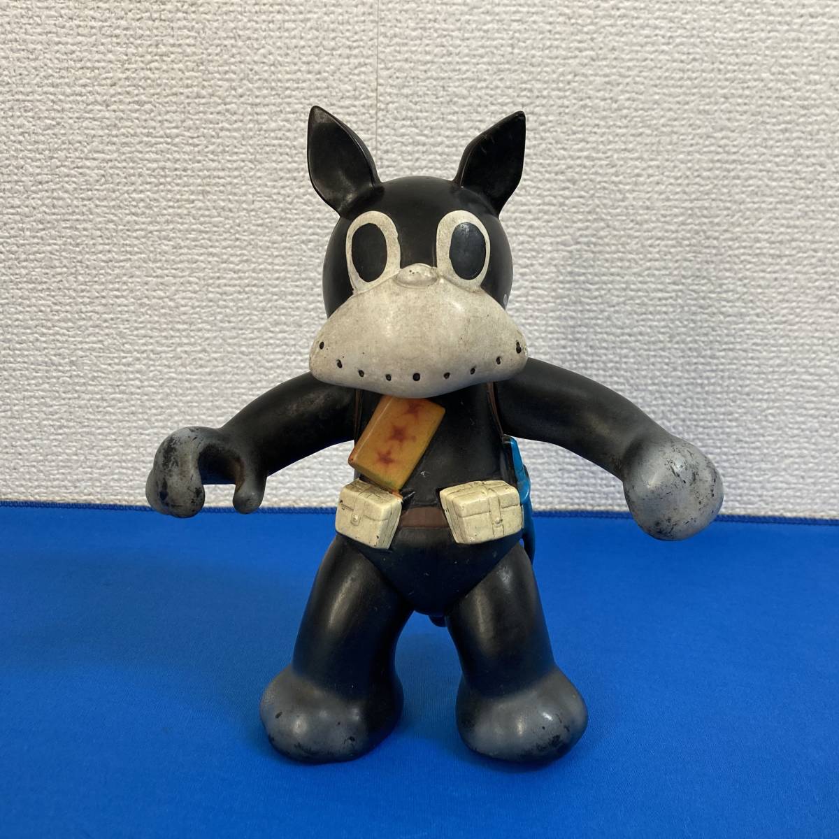 1969年☆マルサン☆のらくろ☆二等兵☆鉄砲持ち☆ソフビ人形 16