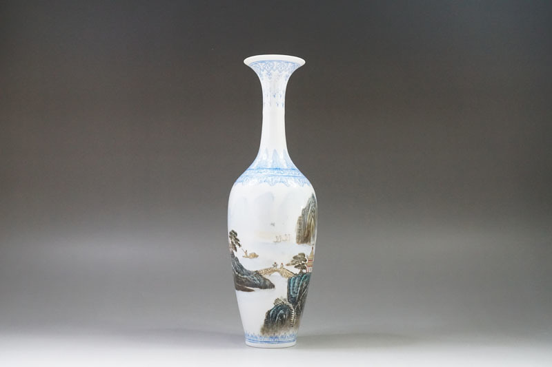 ⭐ 中国陶磁 乾隆年製 琺瑯 八角形 楼閣山水図 瓶 壺 骨董品 古美術