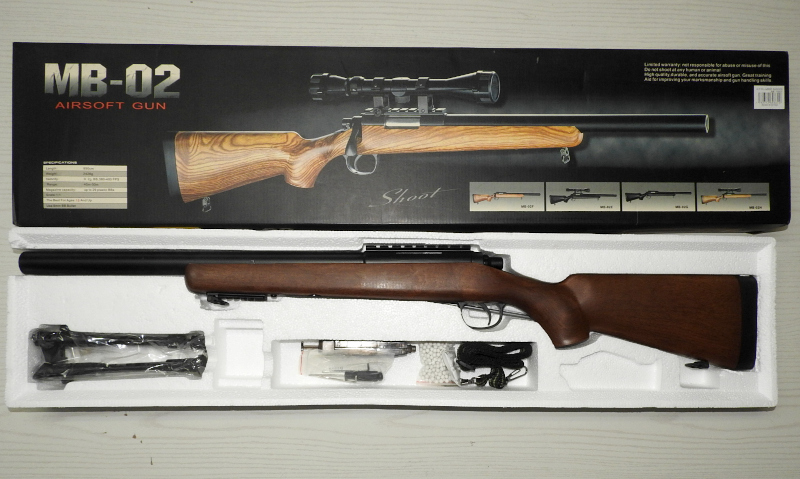 WELL ウェル MB-02 ボルトアクション バイポッド付 VSR Gスペック 互換 WELL MB02 ボルトアクション エアコッキング ライフル スコープ