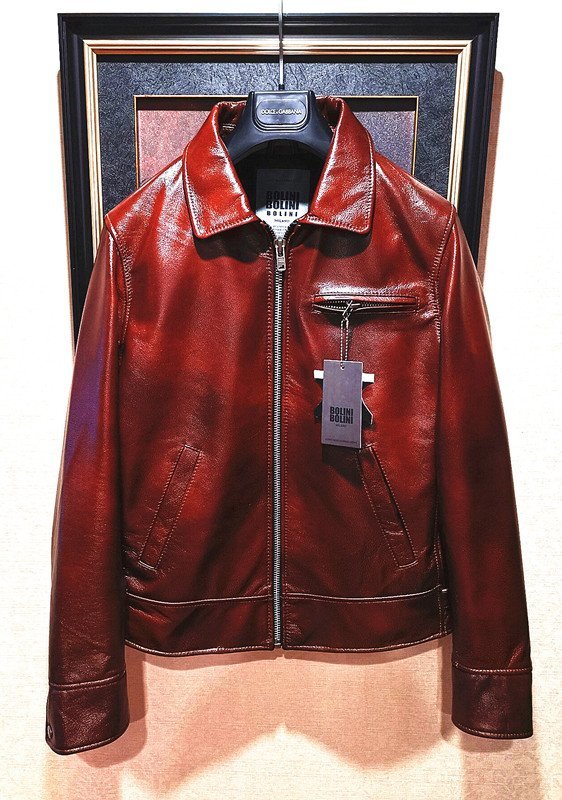 【未使用】最高峰20万 イタリア・ミラノ発*BOLINI/ボリニ★プレミアムラインdesigner 最上級ナッパ革使用・レザージャケット
