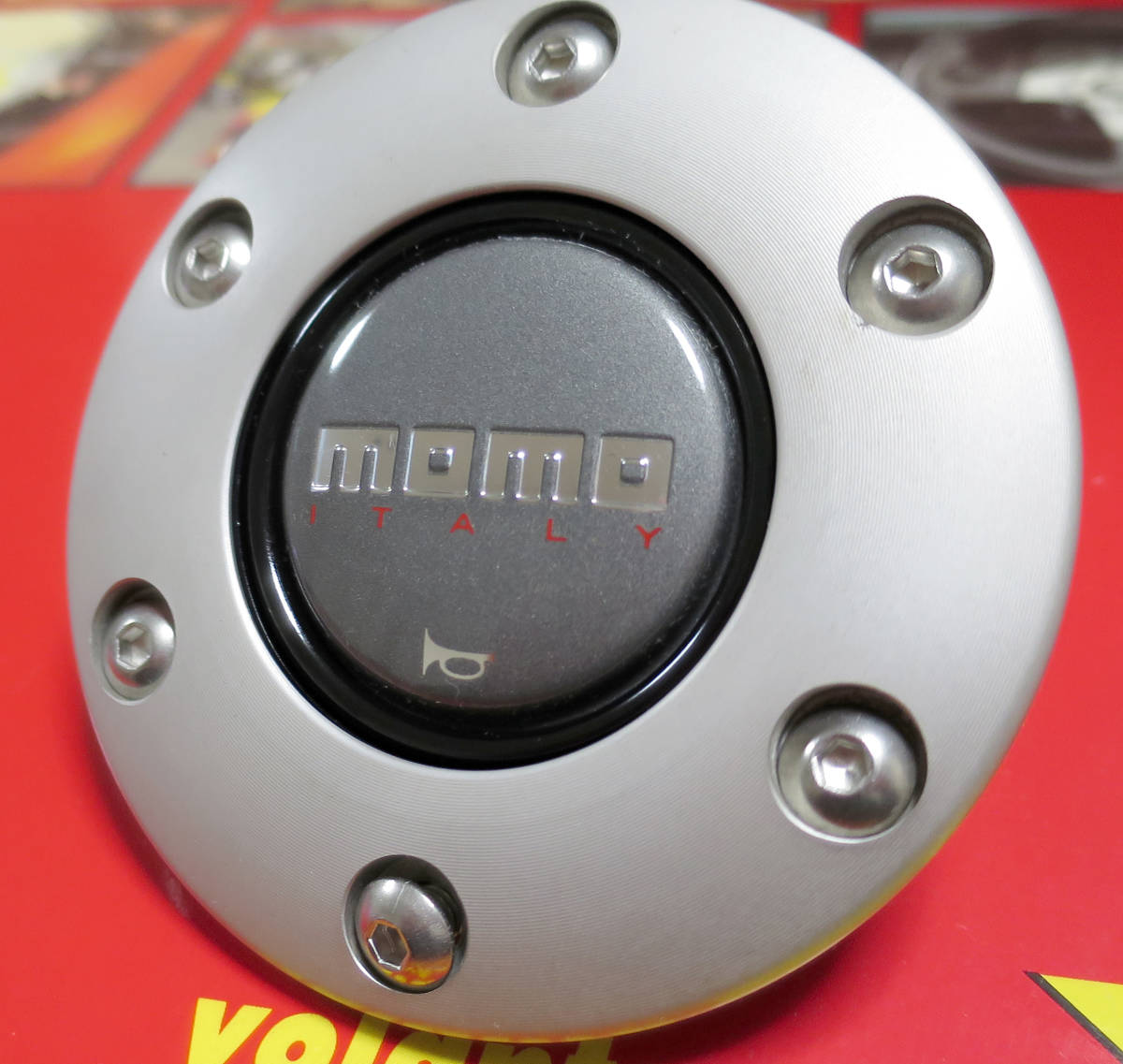目立った傷や汚れなし】momo HORN BUTTON MOMO ITALY GRAY モモ ホーン