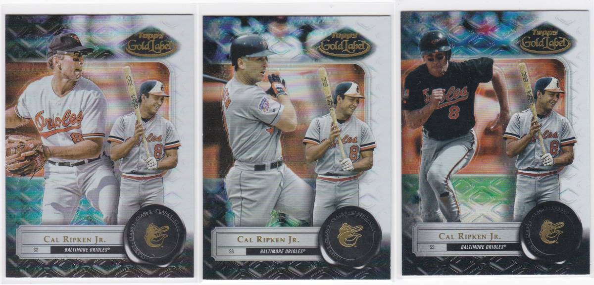 未使用】全3種! CAL RIPKEN JR. (ORIOLES) 2022 TOPPS GOLD LABEL BASE 