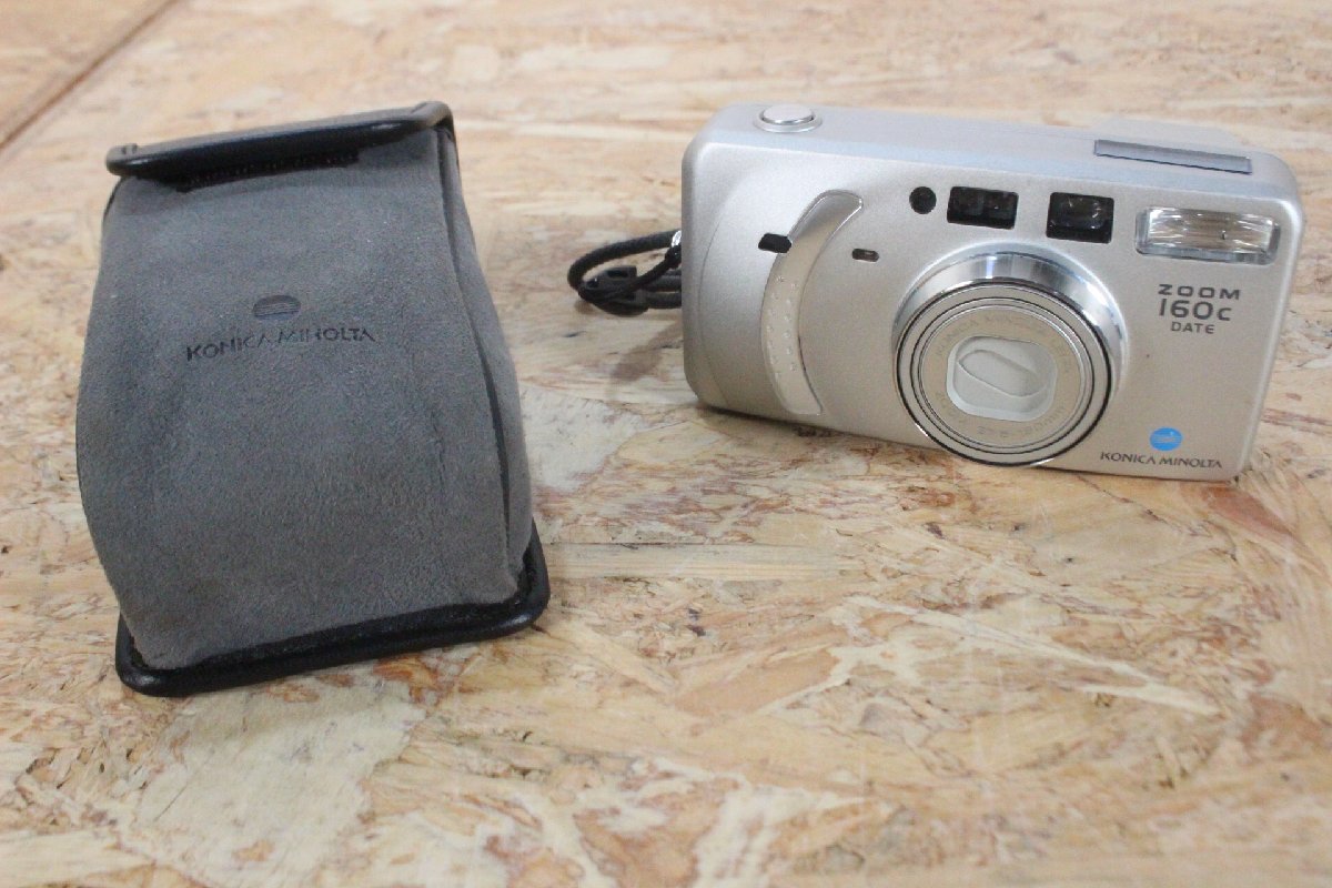 【傷や汚れあり】★DA085【KONICA MINOLTA】コニカミノルタ/フィルムカメラ/ZOOM 160c DATE/カバー付き/中古
