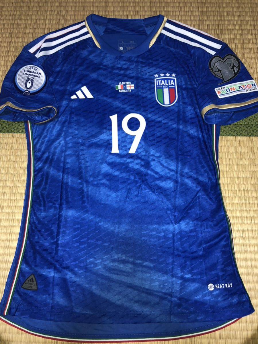 【新品未使用】マテオレテギ　イタリア代表　選手仕様　ユニフォーム　欧州予選パッチ 未使用】選手用イタリア代表レテギ選手ユーロ2024予選ユニフォームvs