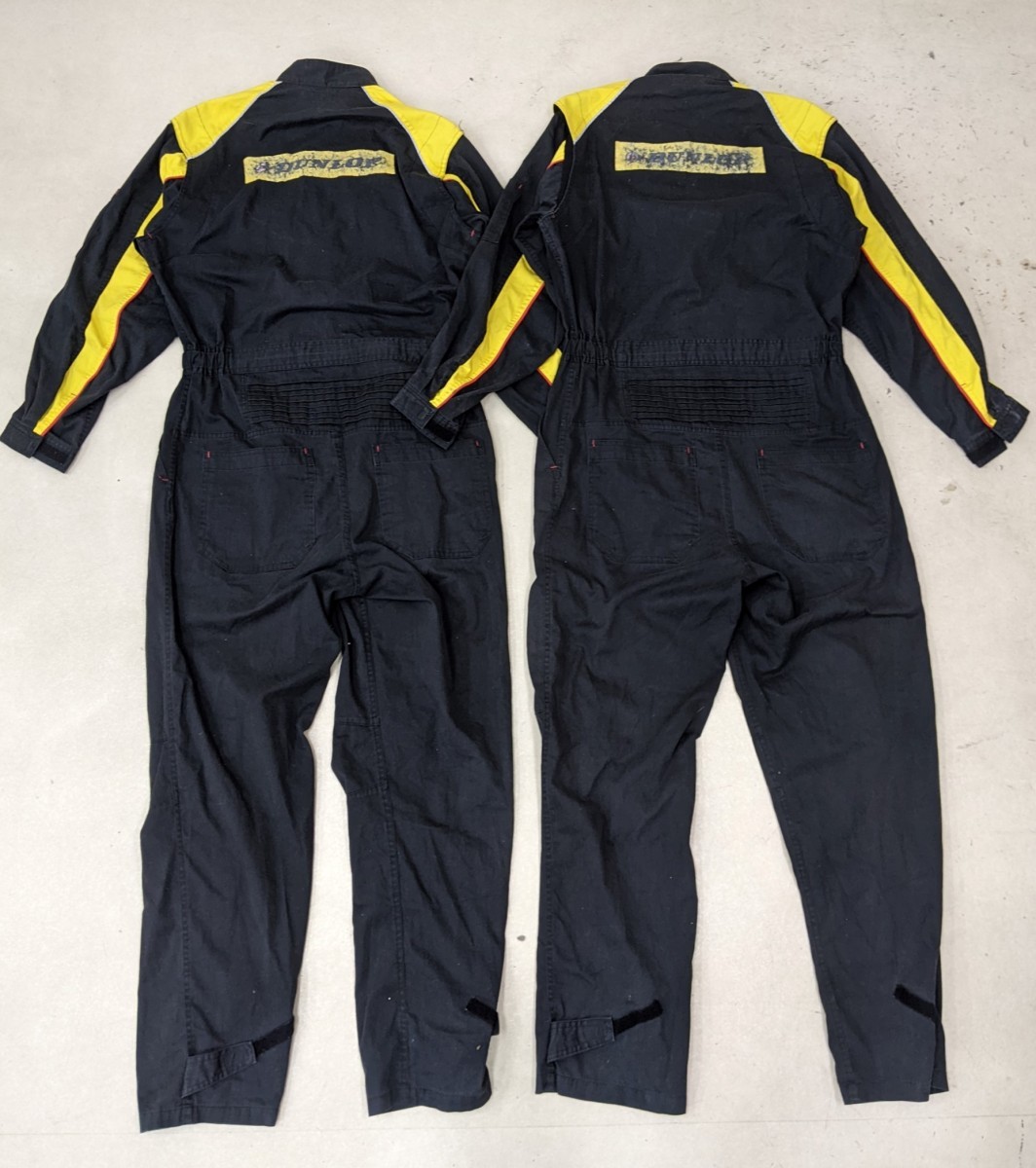 DUNLOP 長袖つなぎ LLサイズ 黒/赤/黄 やや傷や汚れあり】6．2点DUNLOP