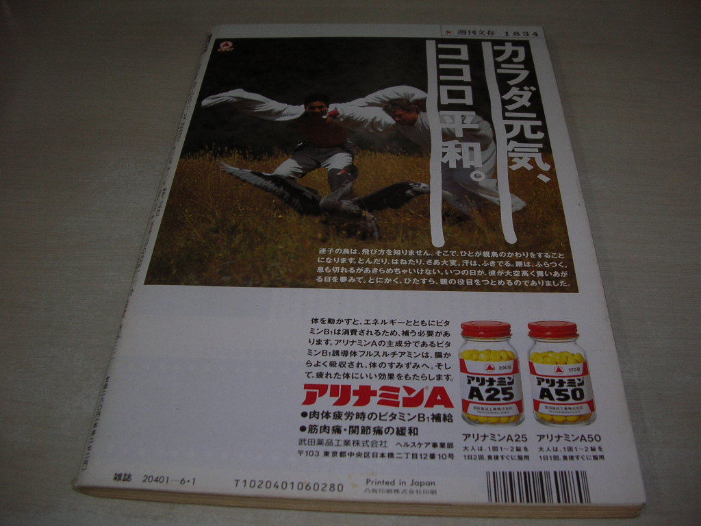 傷や汚れあり】週刊文春 通巻1834号 1995年6月1日号 後藤久美子・巻頭