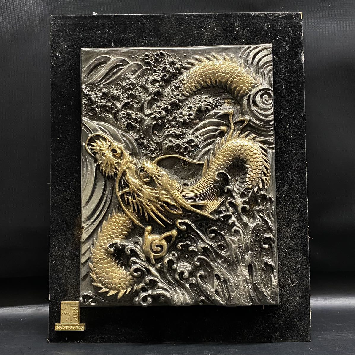 鶴 亀 小判 額縁 縁起物 最高級美術工芸品 送料無料】 純金 鶴亀 90g / 高級 コレクション 美術品 工芸品