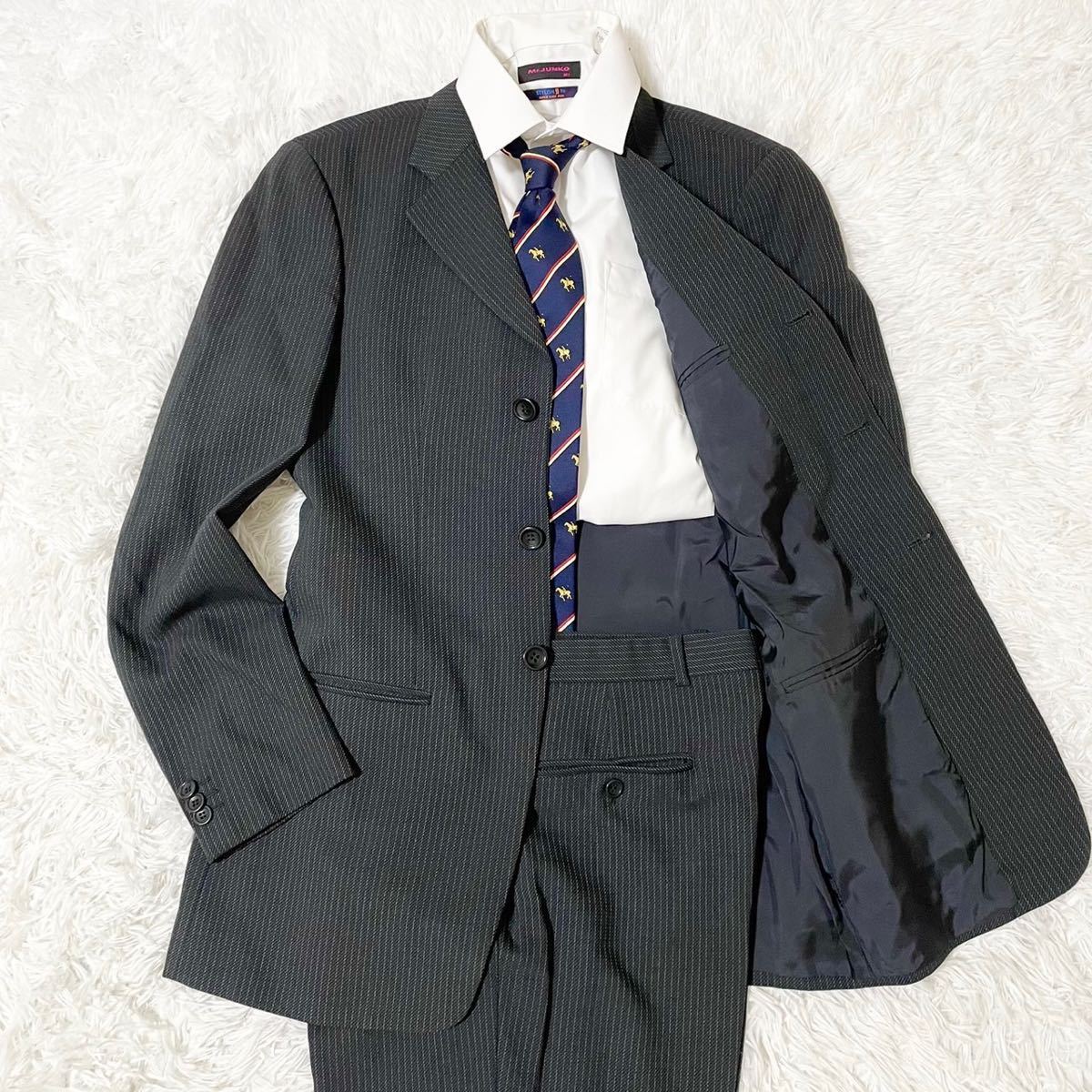 大幅値下げ！アルマーニストライプスーツ紺ネイビー