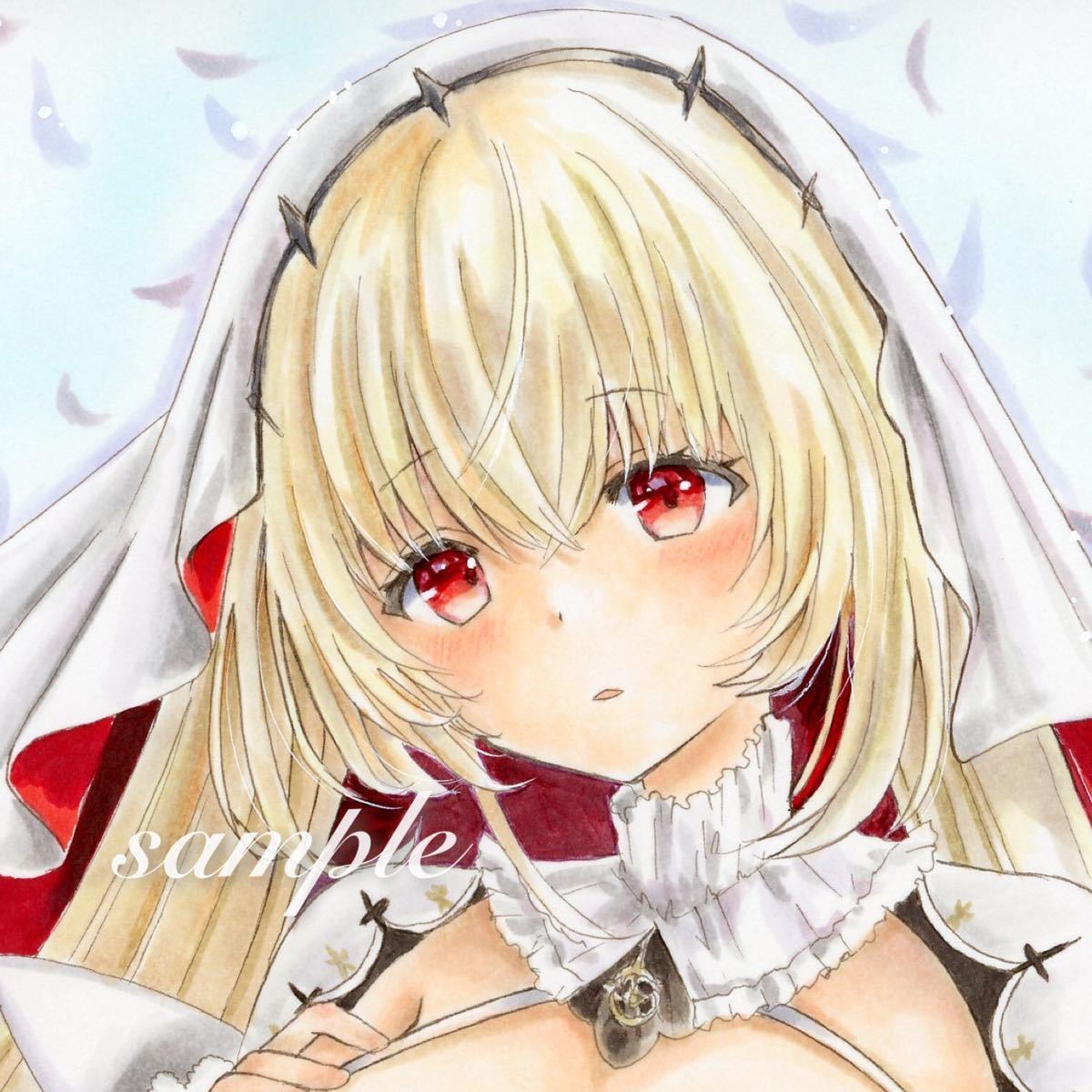中色紙サイズ＊アズールレーン カウペンス 手描きイラスト色紙 未使用】手描きイラスト◇ケルサン◇中色紙サイズ◇アズールレーンの