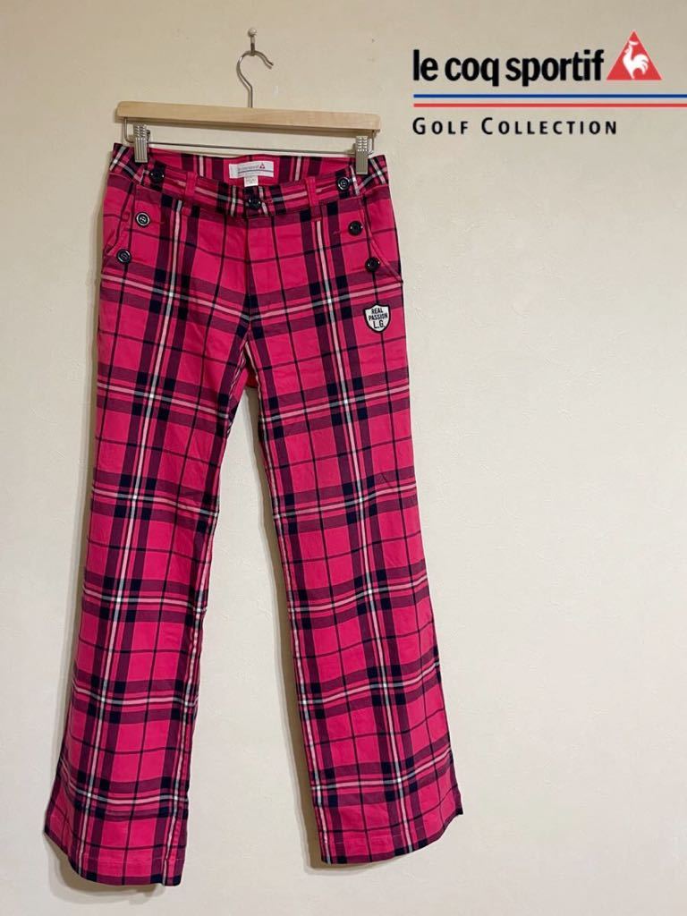 秋冬用‼️le coq sportif チェック柄ゴルフパンツ 13号 やや傷や汚れ