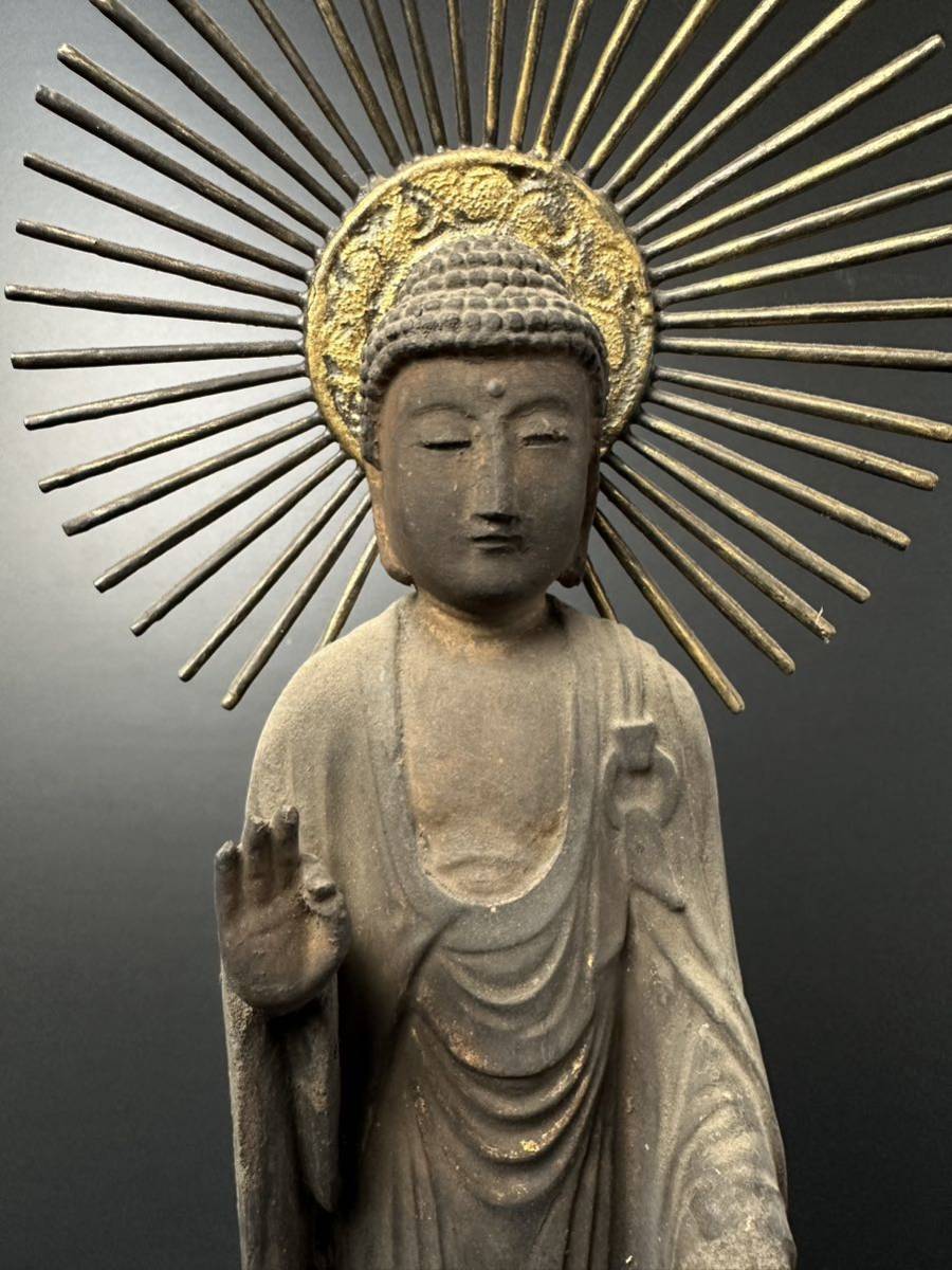地蔵菩薩立像 木彫仏像 仏師彫り 極上品 災難除去 細工精彫
