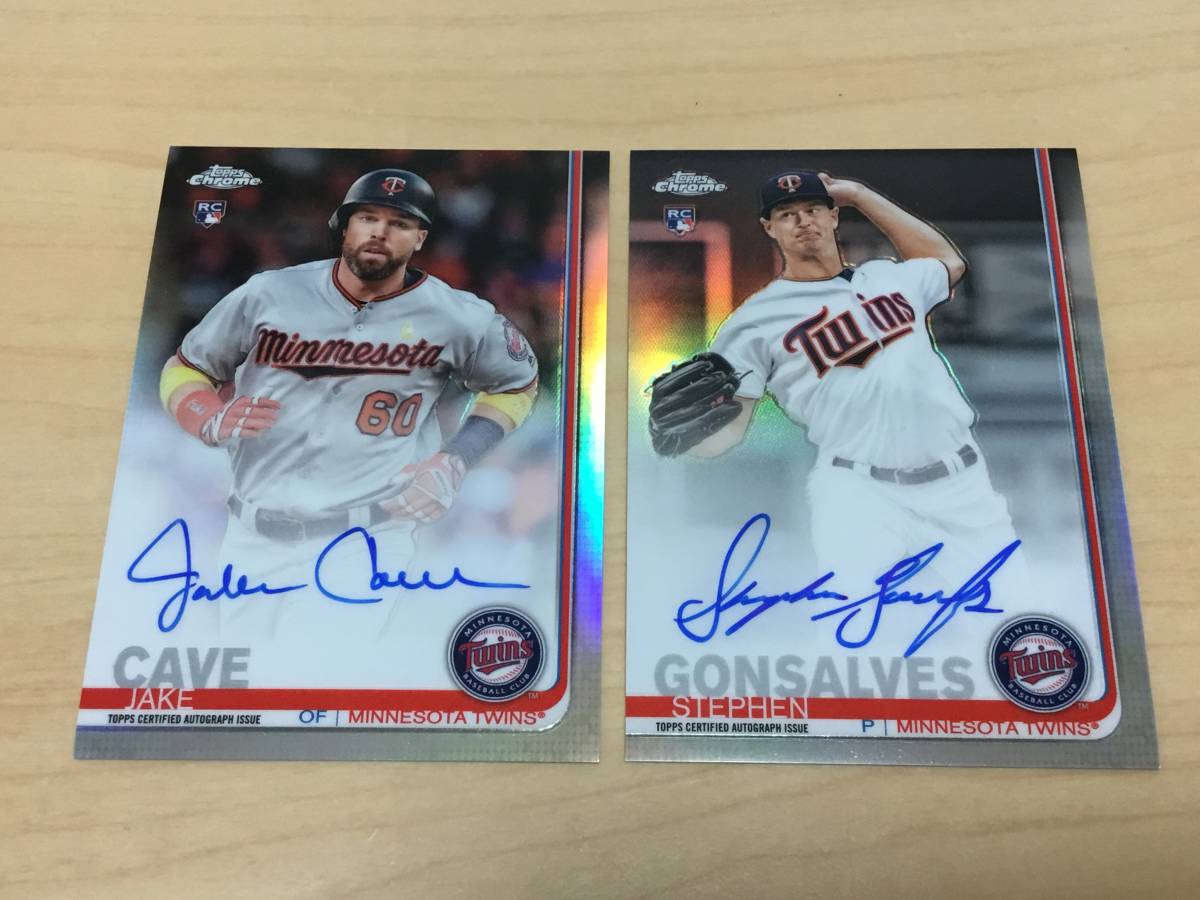  mlb topps chrome 2019 jake cave stephen gonsalves 