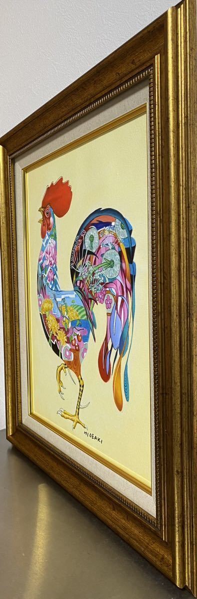 未使用に近い】ジミー大西／コック／アクリル／F6／額装／油彩／表、裏 