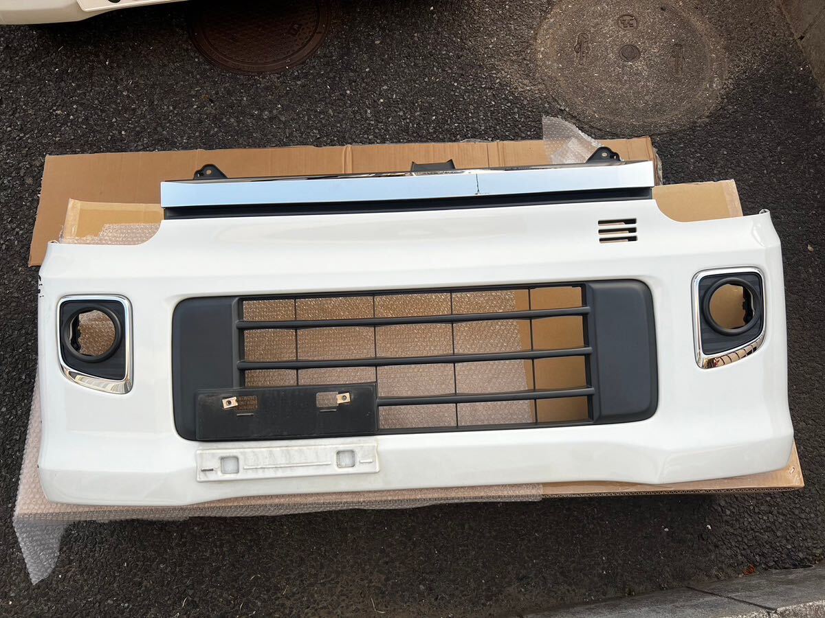 傷や汚れあり】エブリィ ワゴン DA17W 純正 フロント バンパー パール 