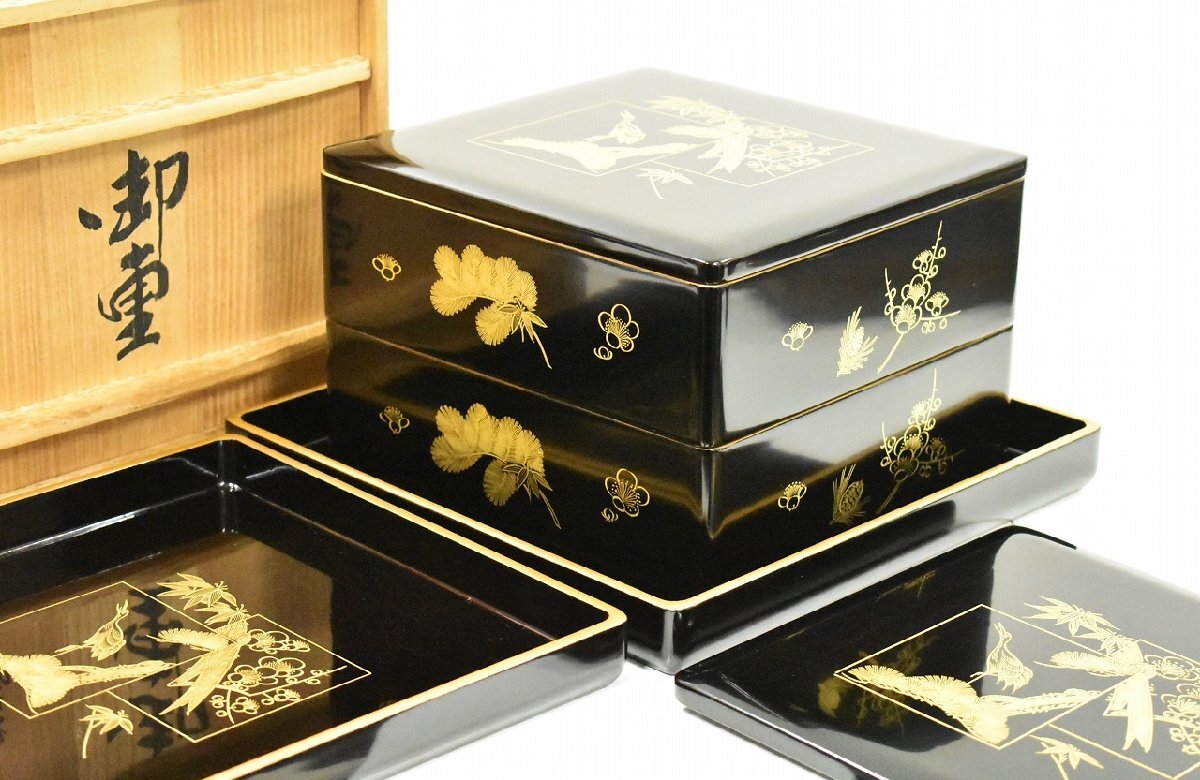 象彦　三段重　お重　重箱　正月　鶴 象彦 三段重 お重 重箱 正月 鶴 - メルカリ