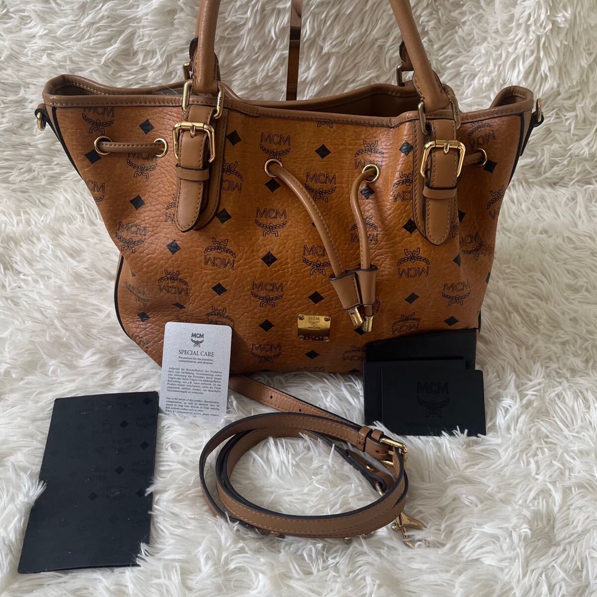 1円 エムシーエム ヴィセトス 総柄 2way ショルダー / ハンドバッグ  