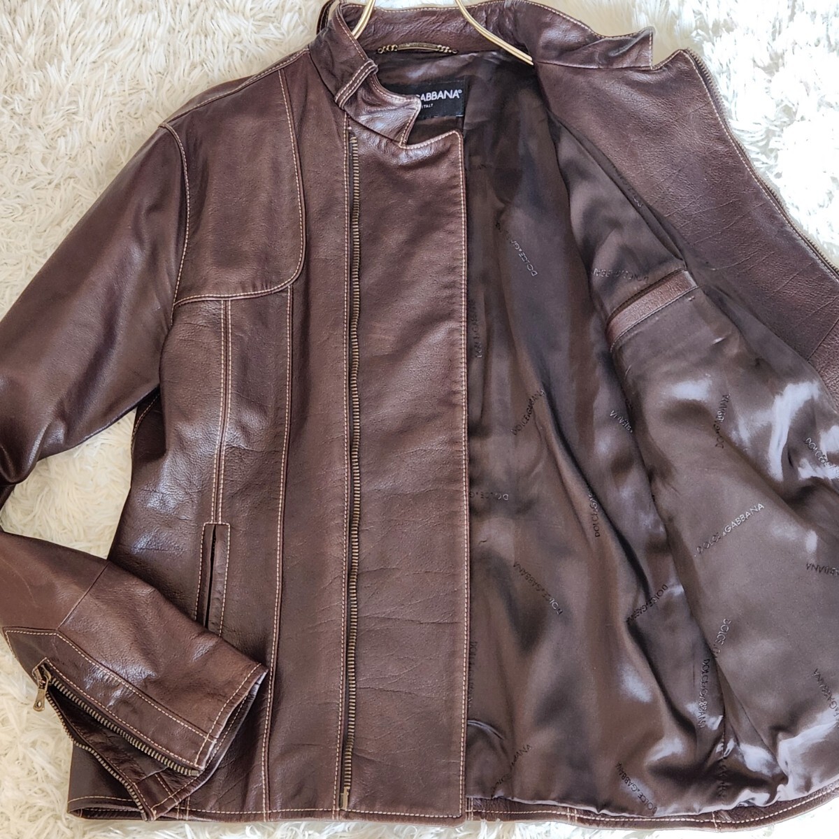 美品 極上 ムートン レザーコート DOLCE&GABBANA 見返す 