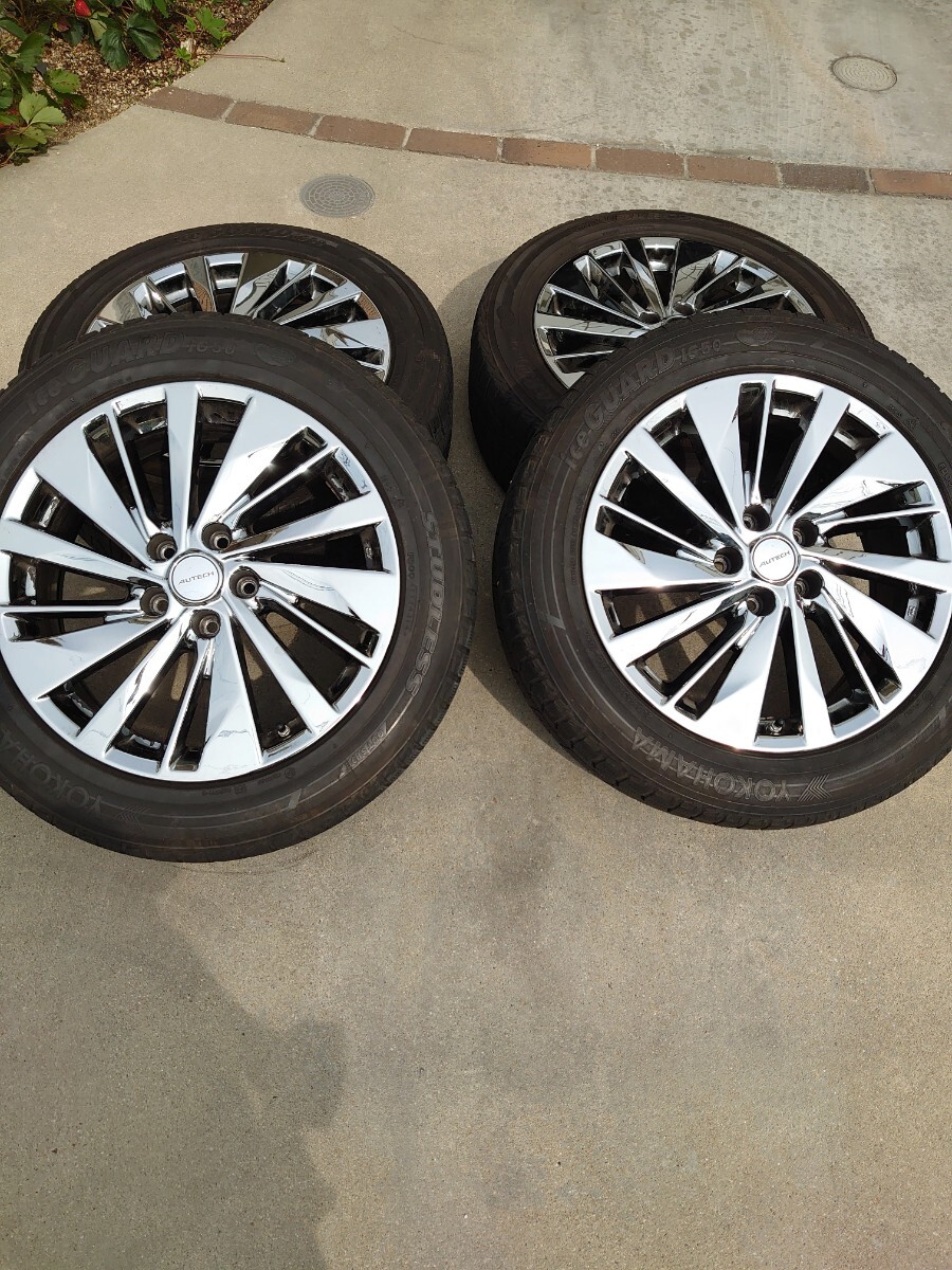 E52エルグランド純正ホイール4本セット 16インチスタッドレスタイヤ付き