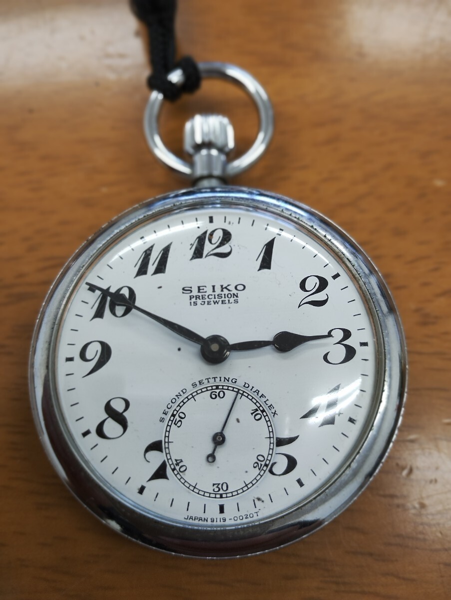 ジャンク SEIKO セイコープレシジョン 15石 9119-0020T 懐中時計