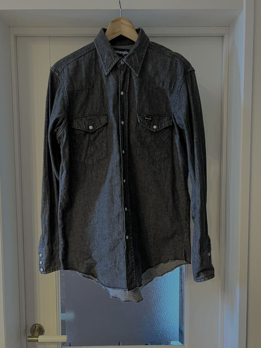 大特価 80s vintage ブラックデニムシャツ 先染め Wrangler usa製 トップス