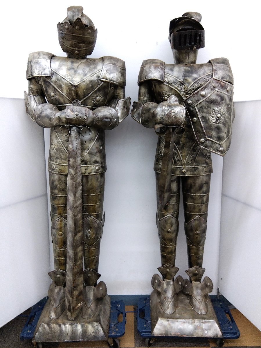 《心》 西洋甲冑 プレートアーマー 鎧騎士 ナイト 槍付き 等身