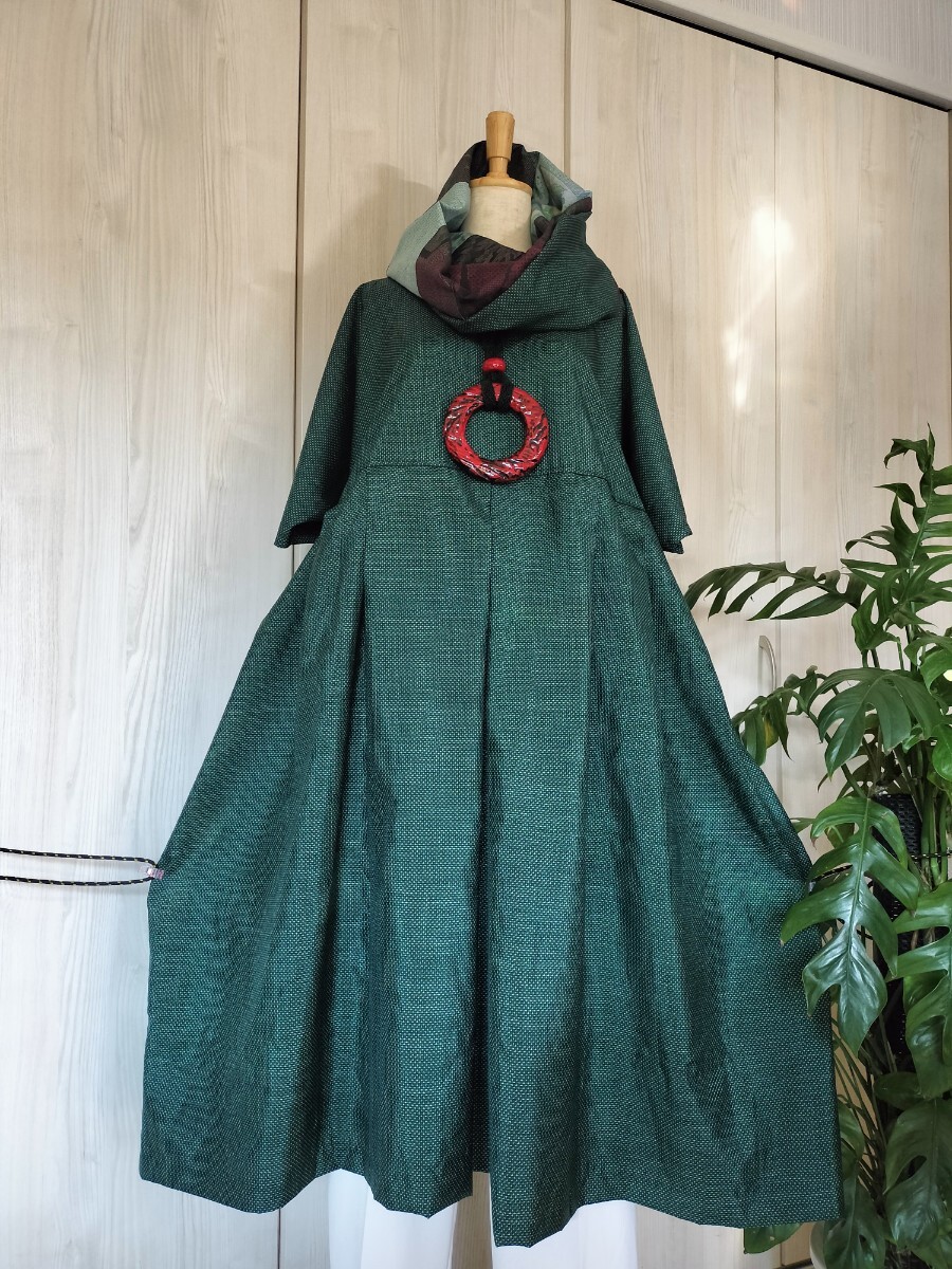 着物リメイク 紬 まちがい 紬八掛スヌード 正絹 リバーシブル 売買され 