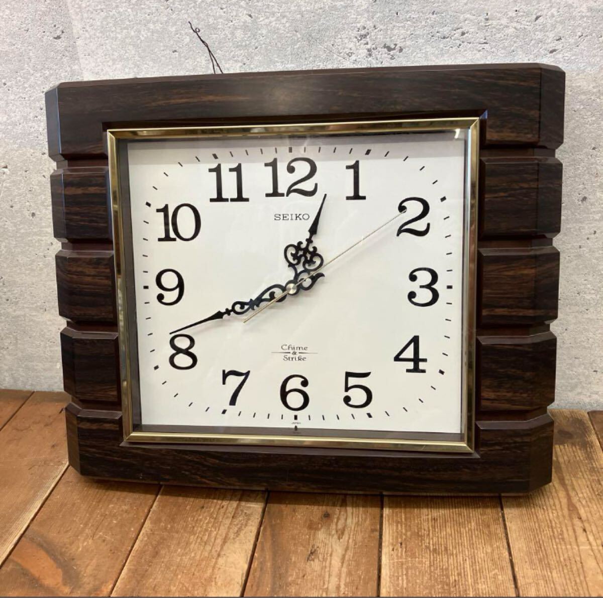 SEIKO 壁掛け時計 ミッドセンチュリー レトロ スクエア 稼働品 【公式