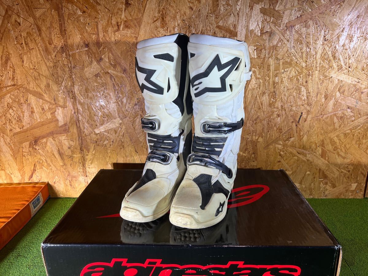 アルパインスターズ　テック10 ホワイト　中古　サイズUS8 モトクロスブーツ アルパインスターズテック10 ホワイト中古サイズUS8 モトクロス