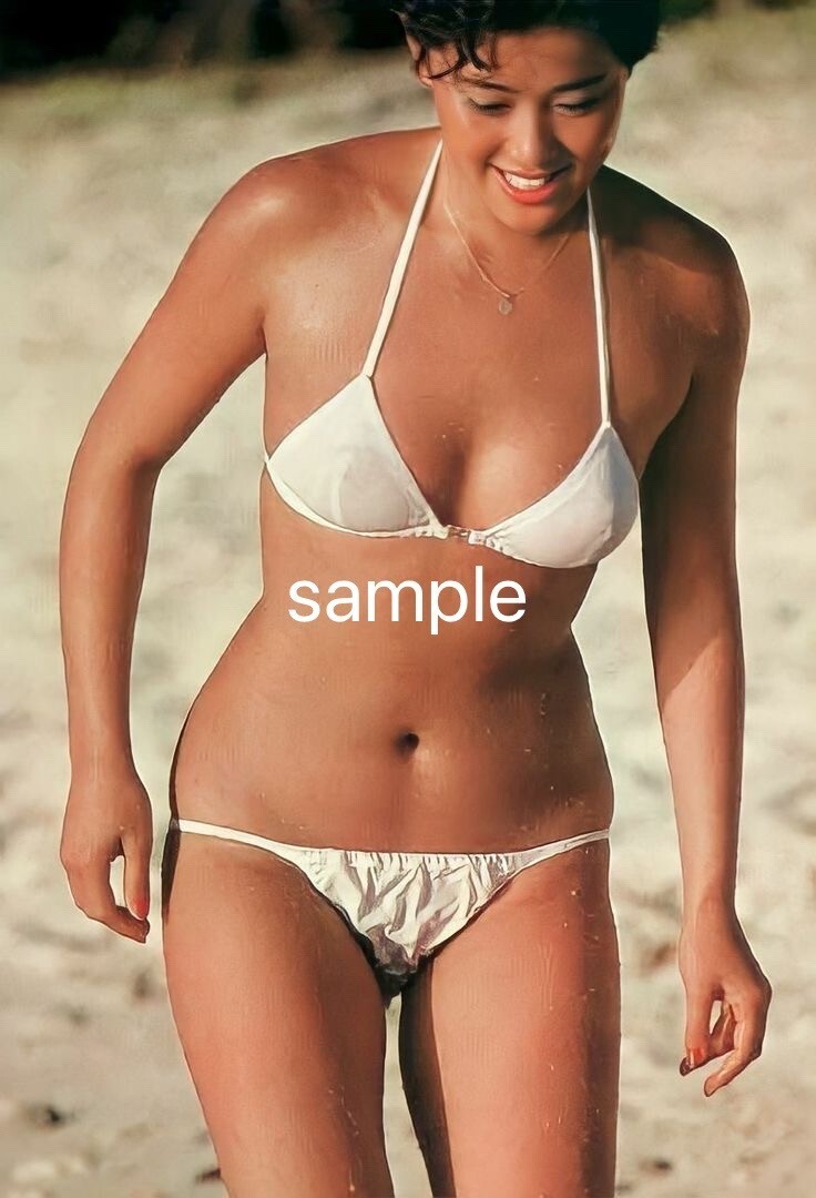 未使用に近い】夏目雅子/セクシー/水着/ビキニ/透け/胸/写真/A4サイズ
