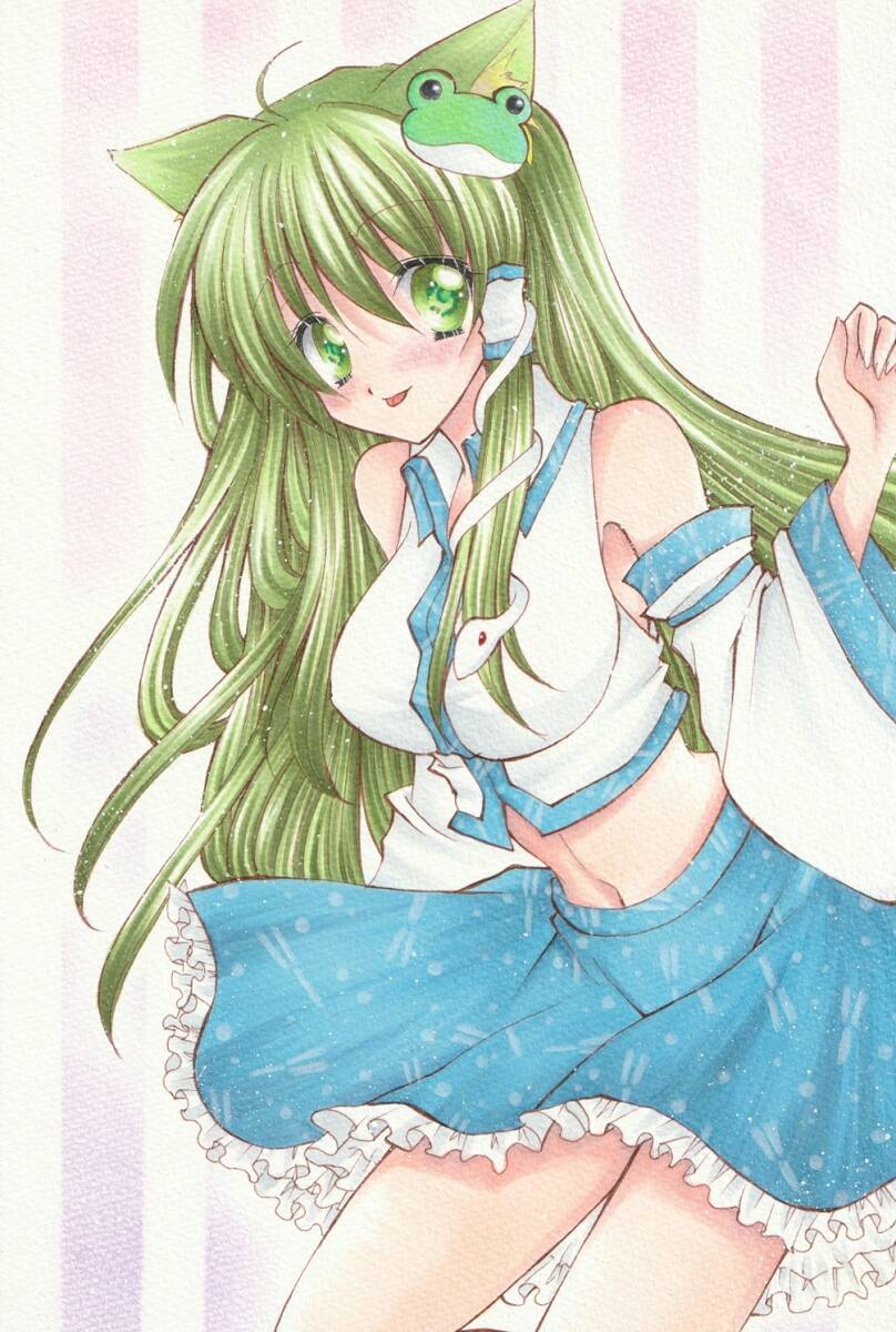 手描きイラスト 東風谷早苗 東方project 早苗