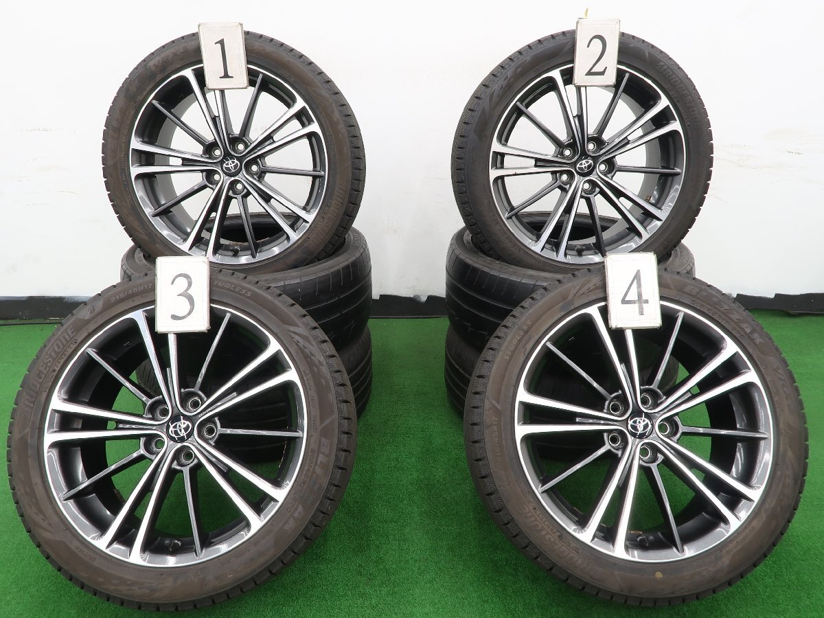 深溝美品! FS WIDE OVAL 215/45R18・TOYOTA プリウスG's 純正アルミ 4本 №T190327-5 86・BRZ等/トヨタ・ZVW30後期・GS・ブリヂストン FIREHAWK WIDE OVAL 215⁄45R18 FIRESTONE(ファイアストン)のタイヤの