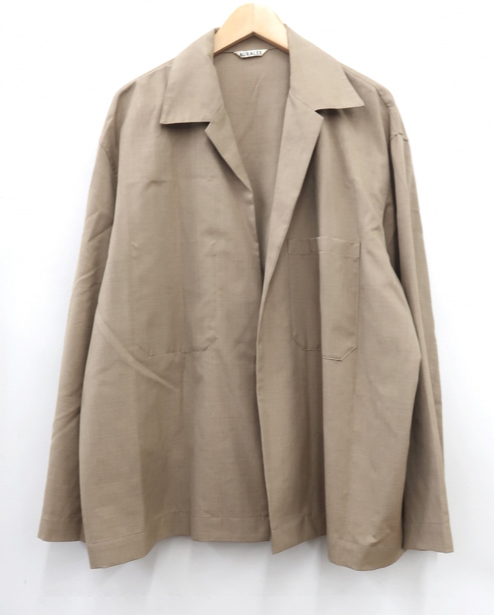 新品】AURALEE オーラリー 18SS WASHED FINX TWILL SHAWL COLLAR