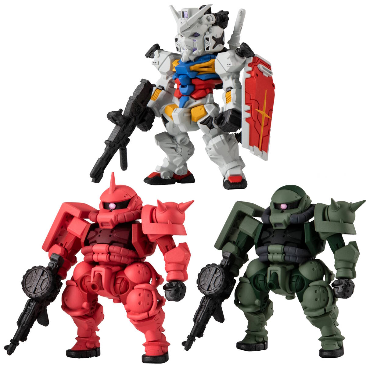 ガンダムコンバージ 3個セット 白いガンダム シャア専用ザク(GQ) ザク(GQ) FW GUNDAM CONVERGE ♯28 ジークアクス ザクⅡ GQuuuuuuXの1番目の画像