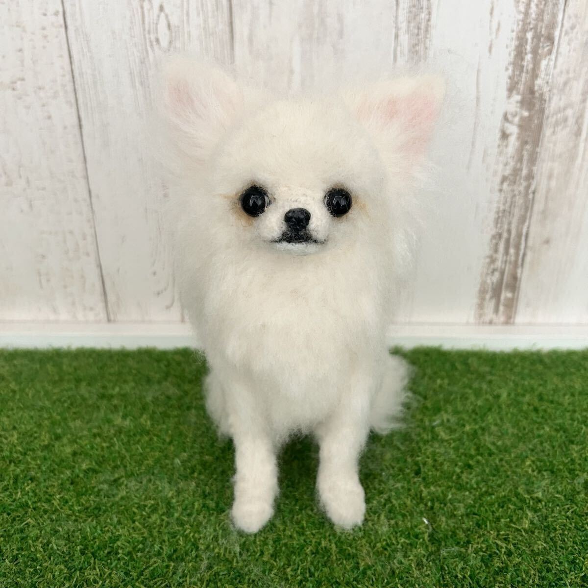新品】お昼寝チワワちゃん☆羊毛フェルト☆チワワ☆ロングコートチワワ