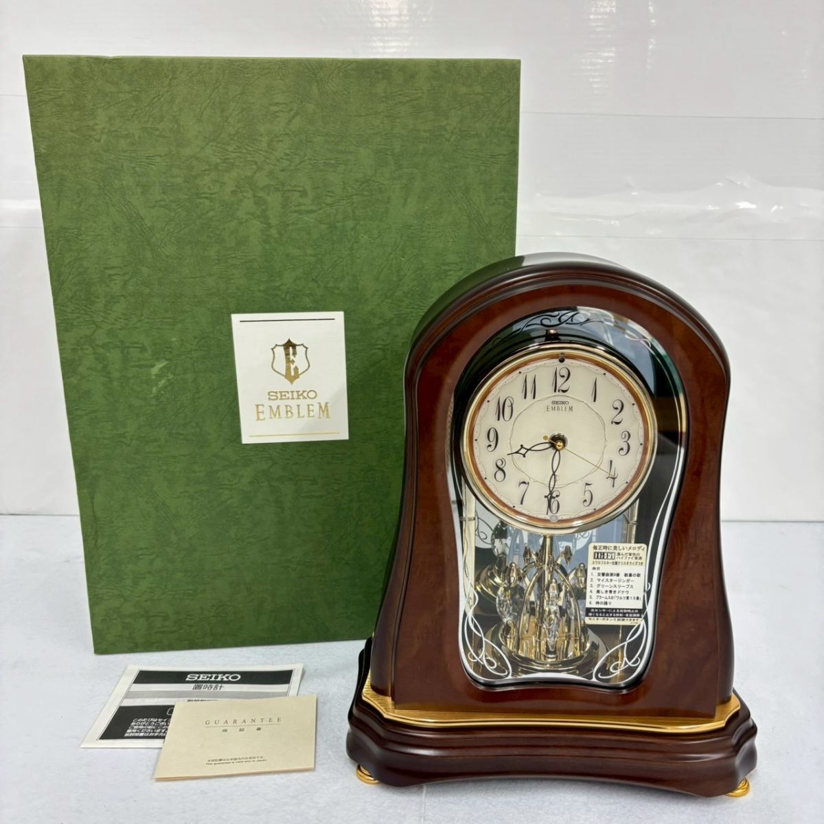 セイコー エンブレム 振り子 掛け時計 HS355N 中古 現状品 アンティーク SEIKO EMBLEM Yahoo!オークション - 「seiko セイコー emblem」アナログ (掛時計、柱