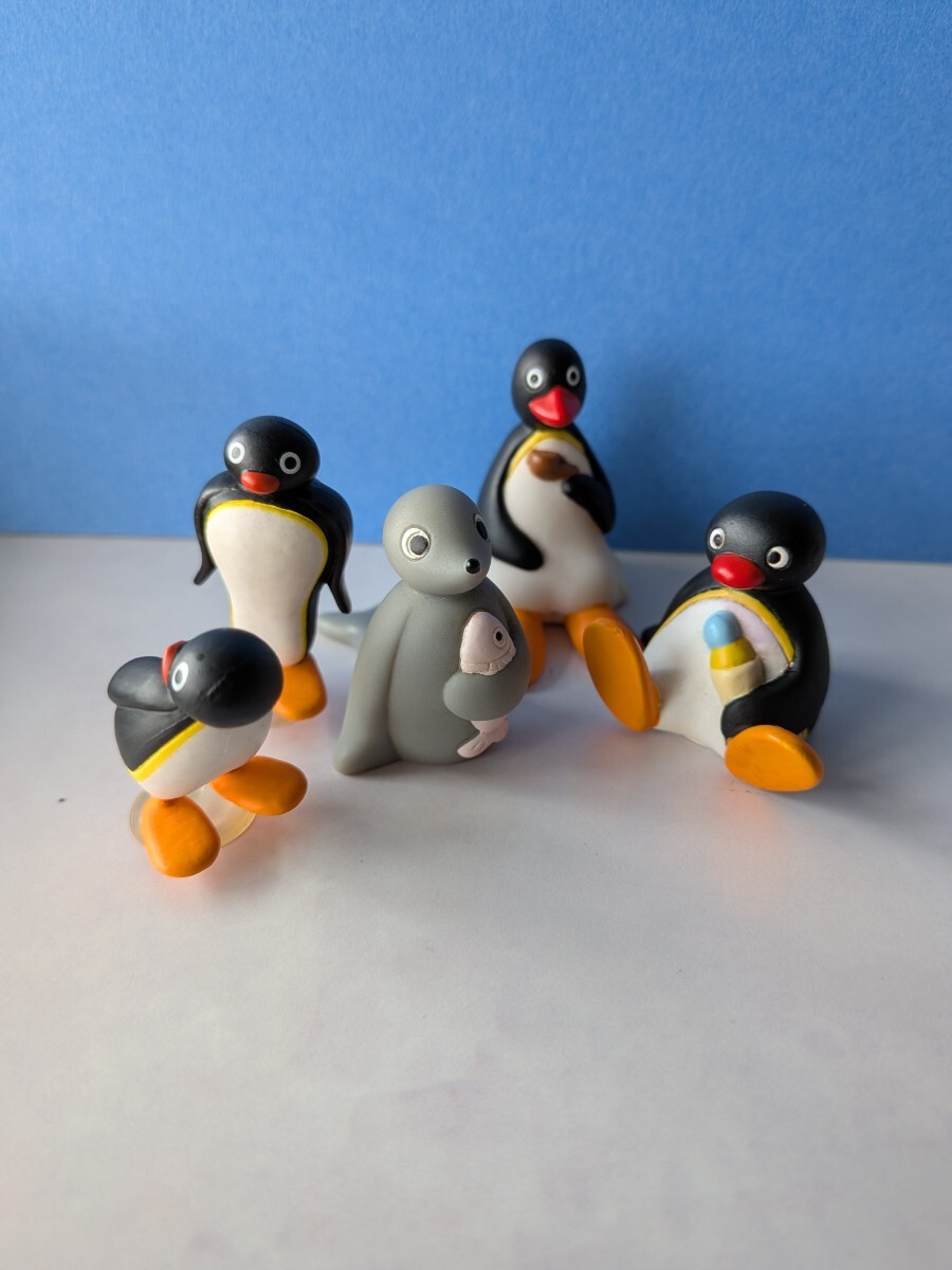 1993年製 レトロ ピングー フィギュア5体 PINGU ☆レア？1993年当時物 PINGU ピングー家族のソフビ製フィギュア5体