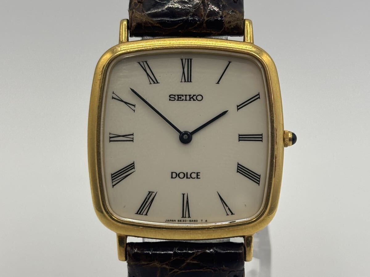 SEIKO DOLCE時計 5E61-OA10 18KT金無垢 メンズ ゴールド