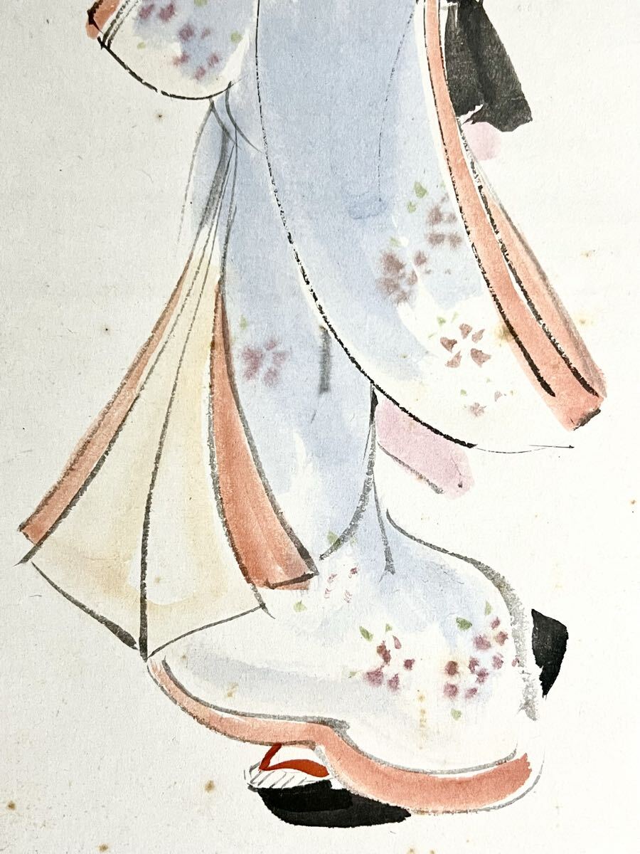 真作] 中山秋湖「恩賜御衣図」絹本 真筆 肉筆 骨軸 大幅 人物画 風月
