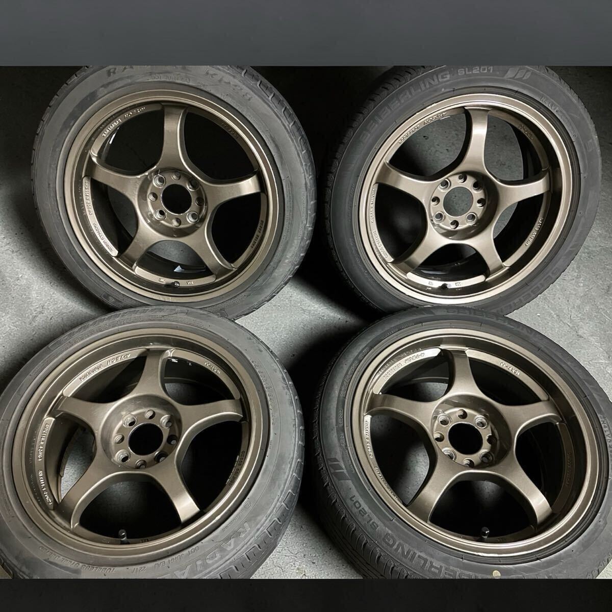 A-TECH MONOBLOCK 軽量5本スポークホイール 16インチ7J 114.3-5穴 4本