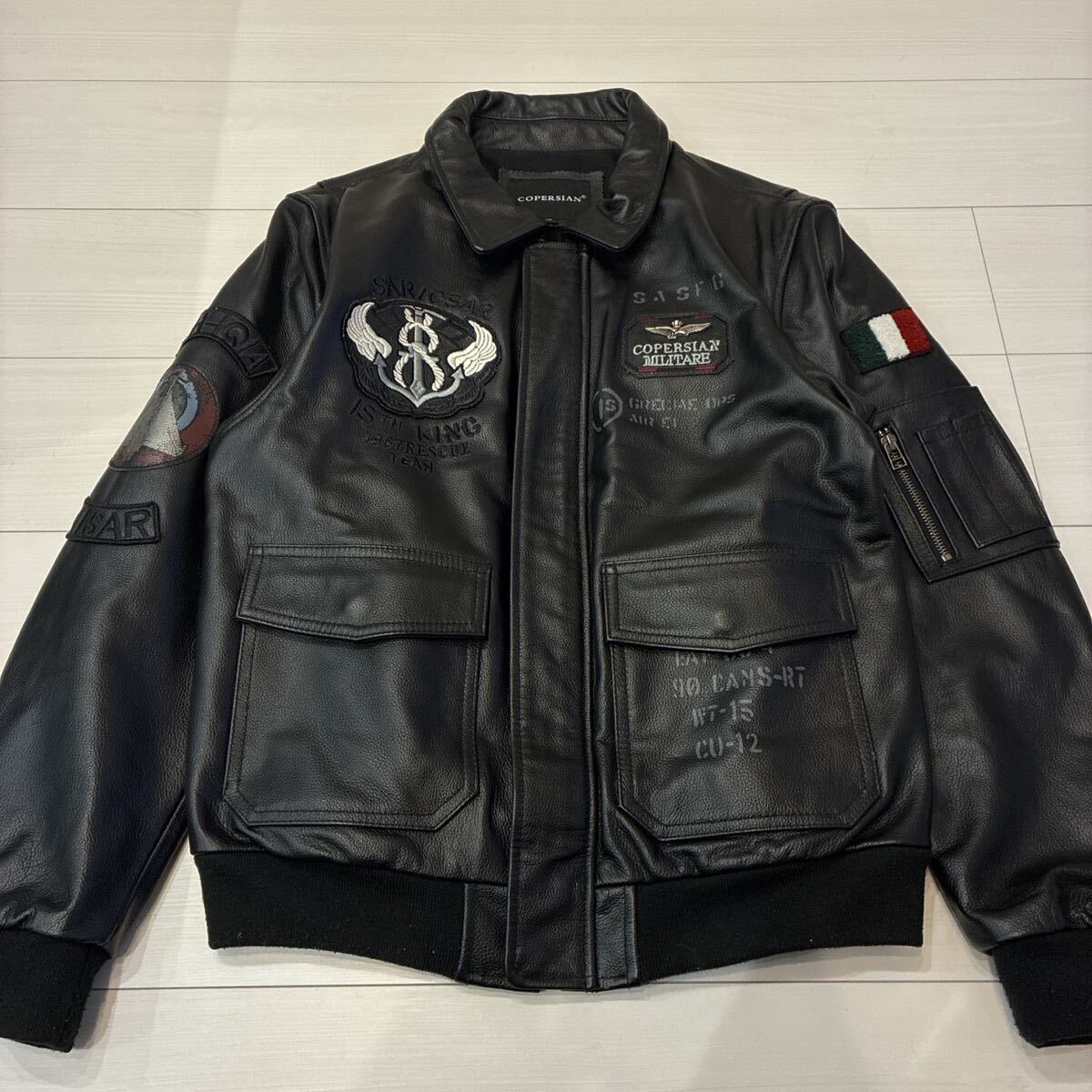 中古】美品 ヴィンテージ フランス軍 レザーパイロットジャケット