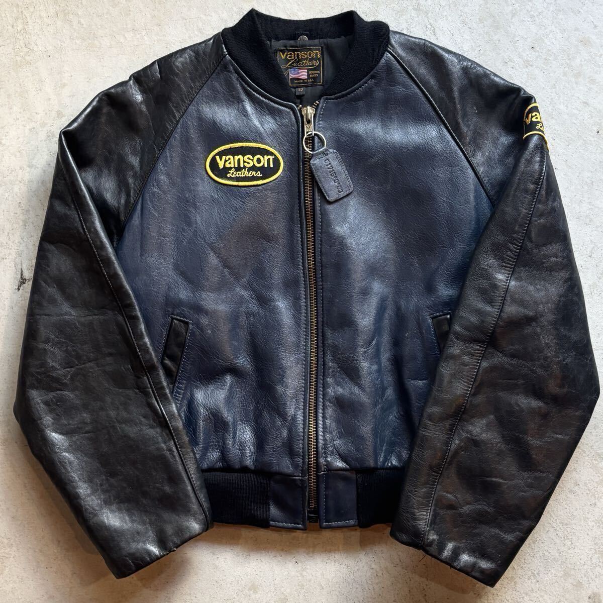 40 オールド バンソン RJP シングル ライダース レザー ジャケット