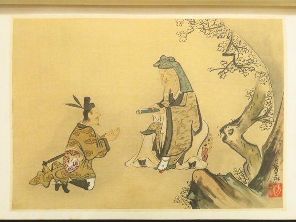 美品 2043 尾形光琳 「花鳥図」 日本画 掛軸 工芸印刷 真作】□尾形光琳□花蝶小禽図□二重箱□琳派祖□肉筆□掛軸□掛け軸