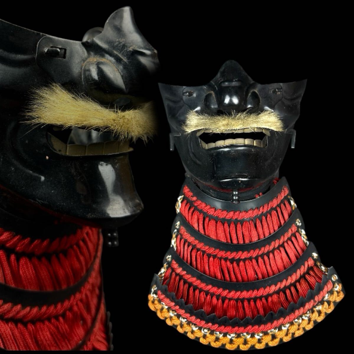 中古】【都屋】鎧 六文銭 家紋 等身大 ① 鎧櫃 武具 甲冑 兜 日本刀