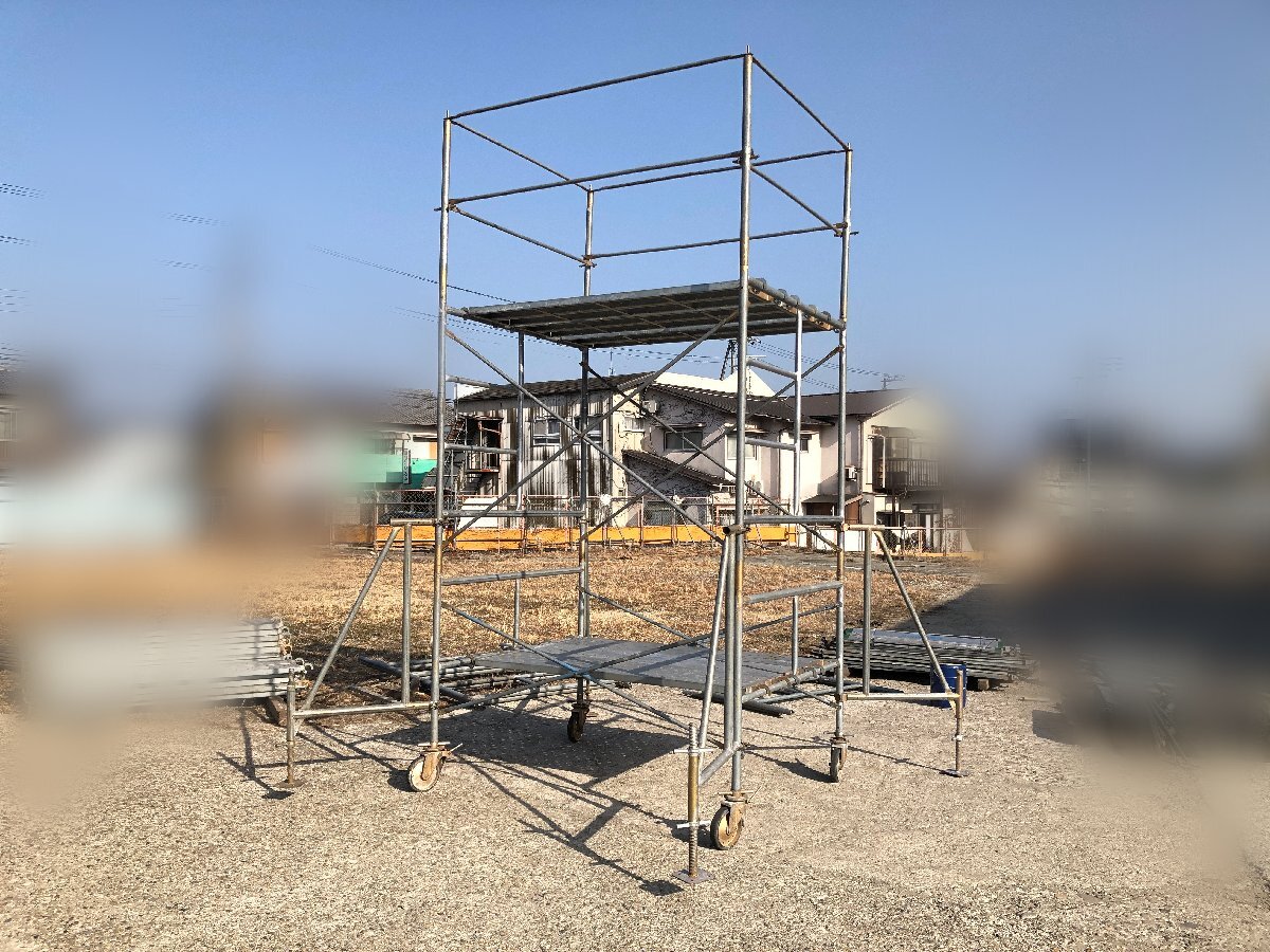 中古】ローリングタワー 鉄製 足場 3段 キャスター付 中古品の落札情報 