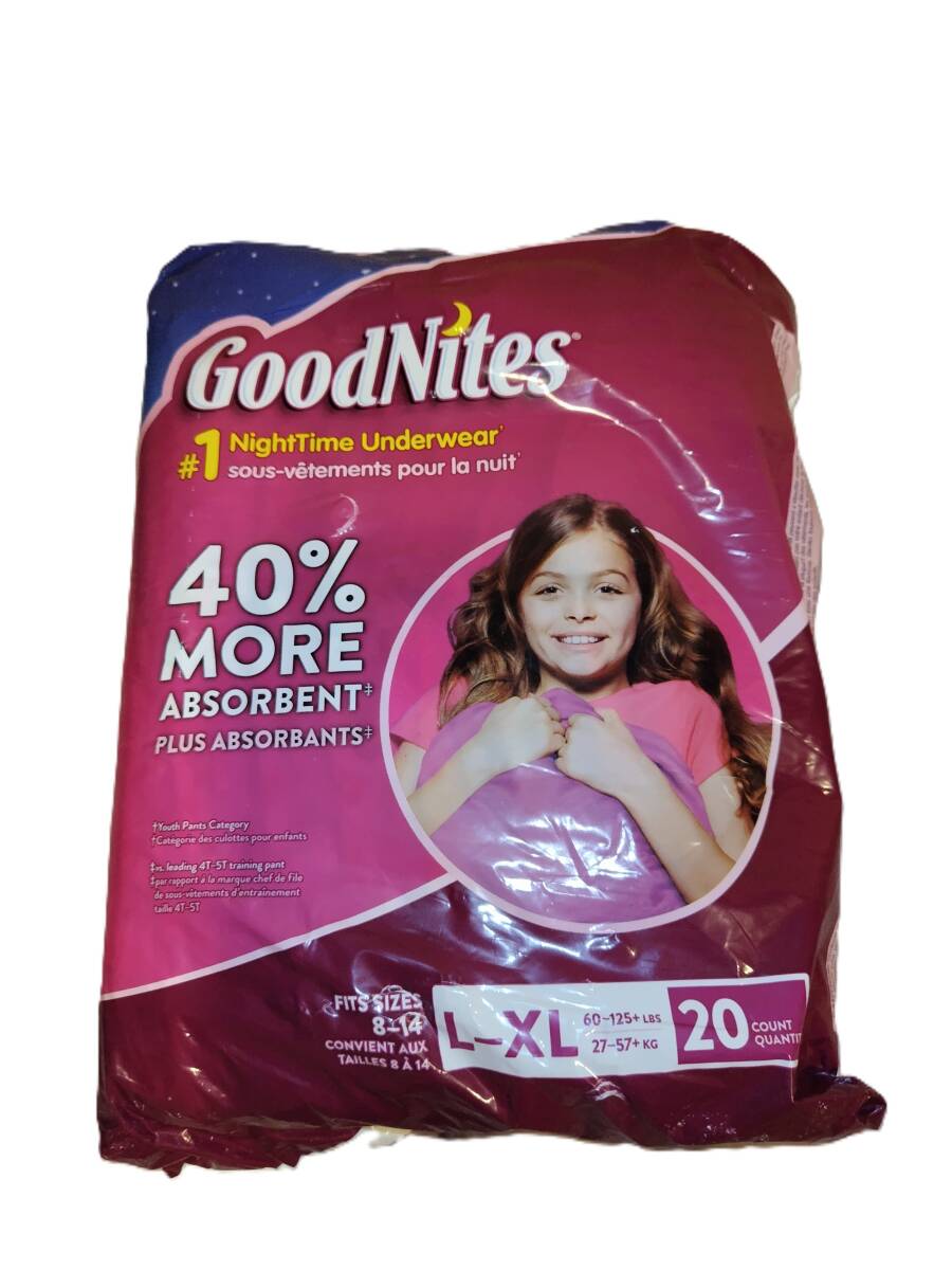新品】（女児用紙おむつ）韓国版goodnites（L、27～44kg、17枚、未開封