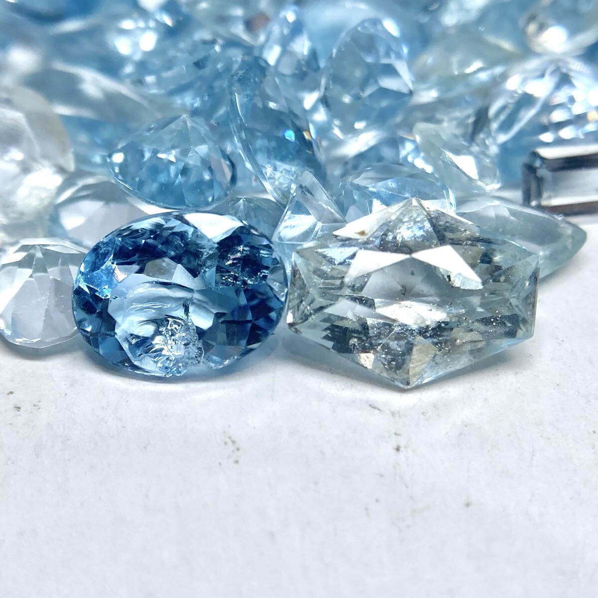 大量!!227ct!!□天然アクアマリン・ブルートパーズおまとめ□ ルース