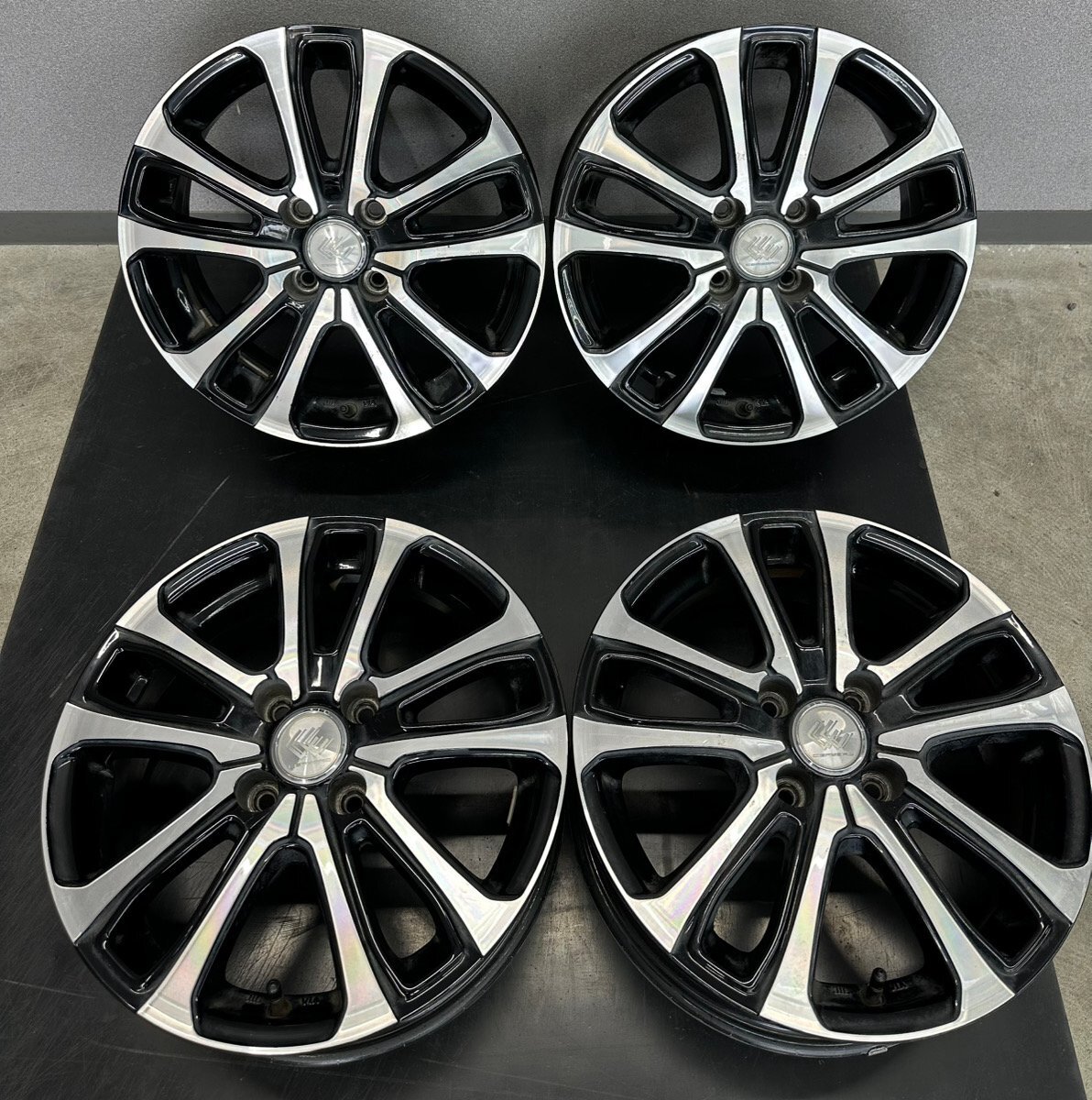 中古】大型中古メッキホイール低床4軸用8本セット1台分美品国産トピー