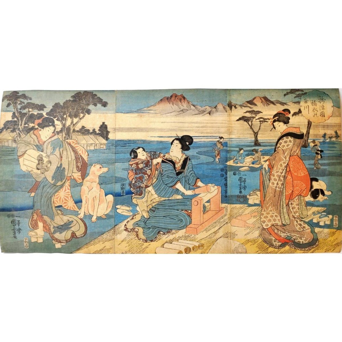 相撲／河鍋暁斎 (歌川国芳・狩野洞白師事) 掛軸 絹本：幕末 浮世絵師 河鍋暁斎 鍾馗見鬼相撲図｜古美術・掛け軸の販売・買取・鑑定-松本松栄堂