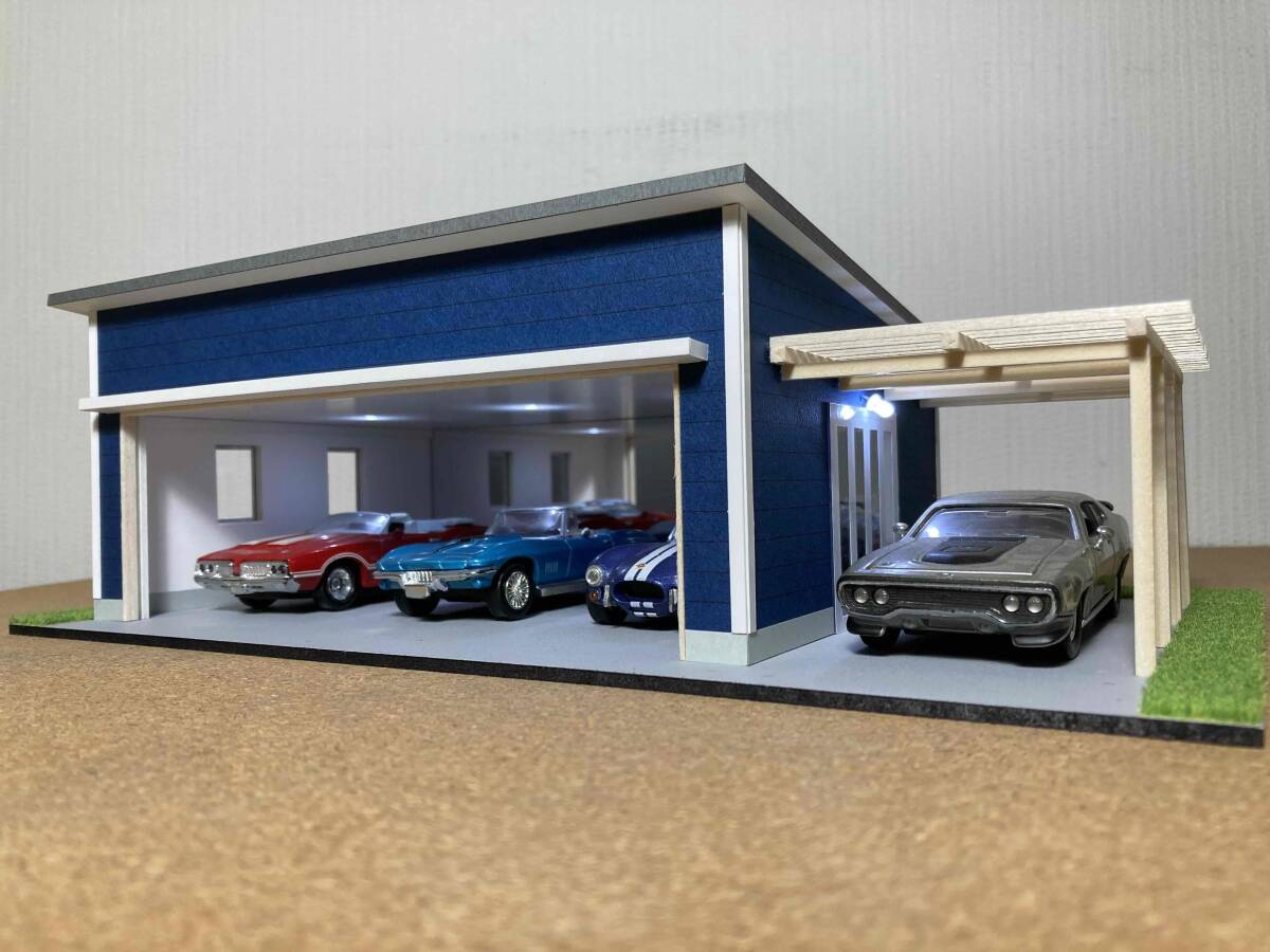 新品】ジオラマ：1/64 世田谷ベースタイプガレージ／シャッター＆LED